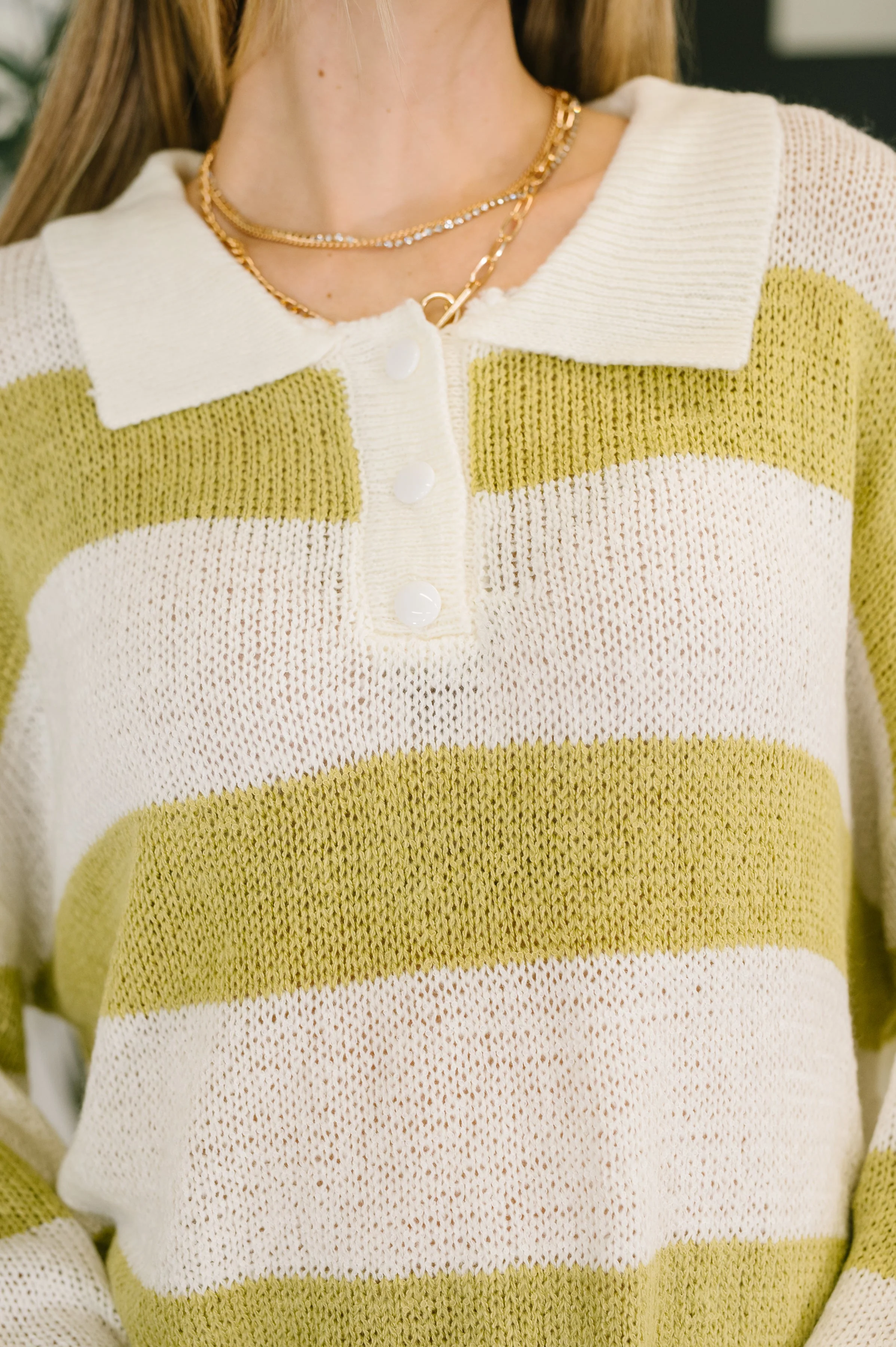 As Long As You're Mine Loose Knit Collared Top - Image 2