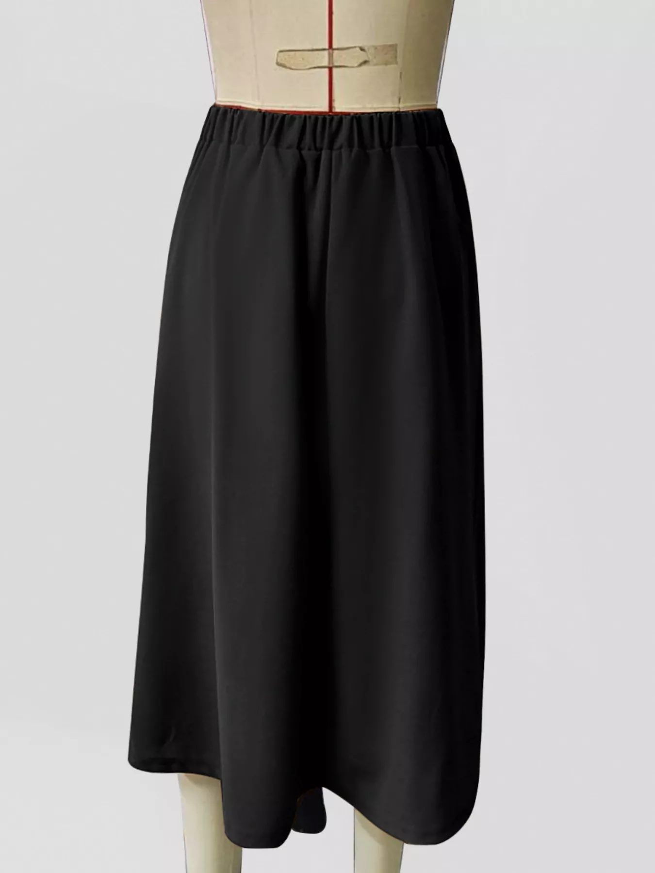 Asymmetrical Hem A-Line Skirt - Image 7