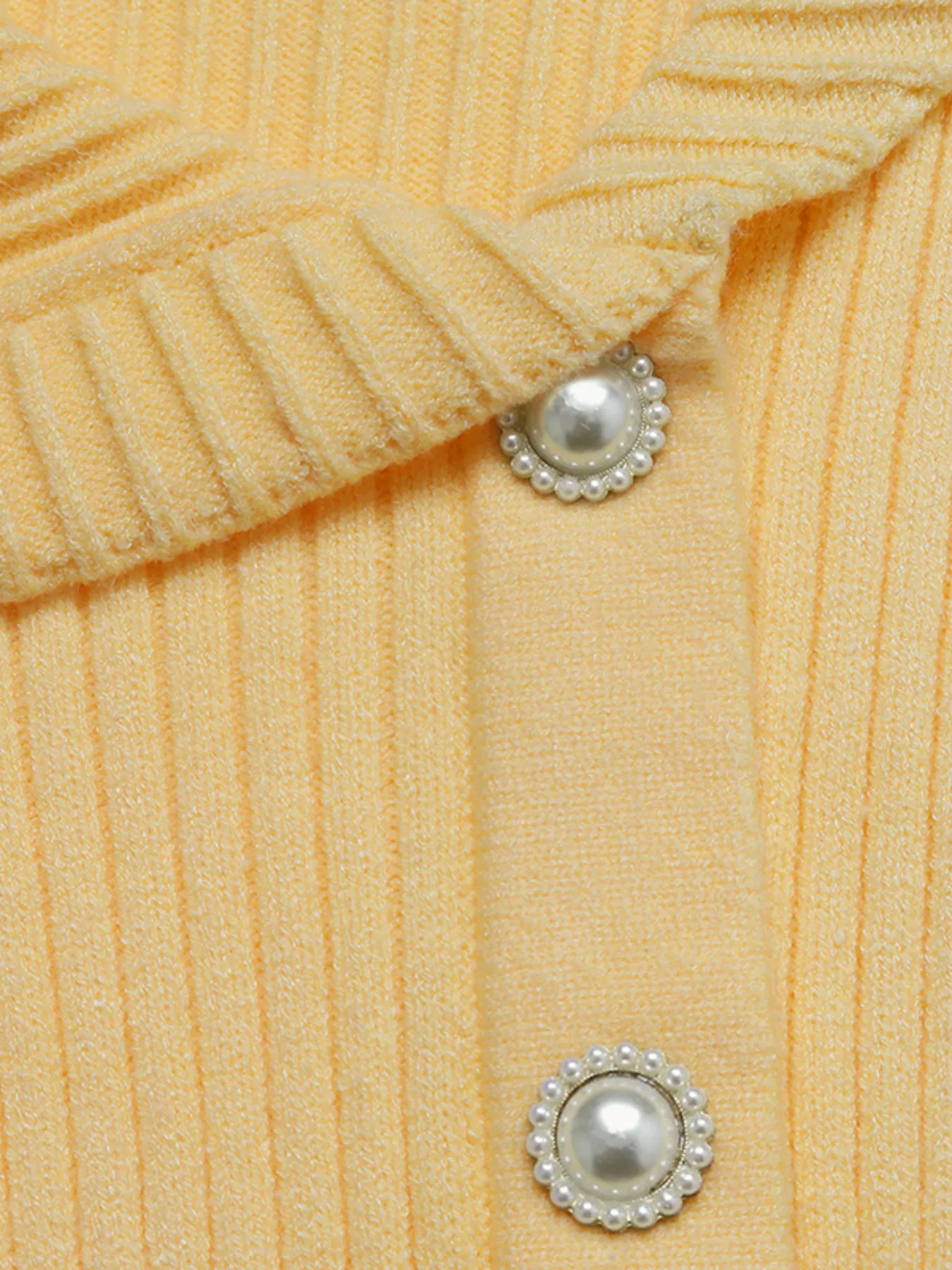 Asymmetrical Ribbed Button Up Cardigan - Image 7