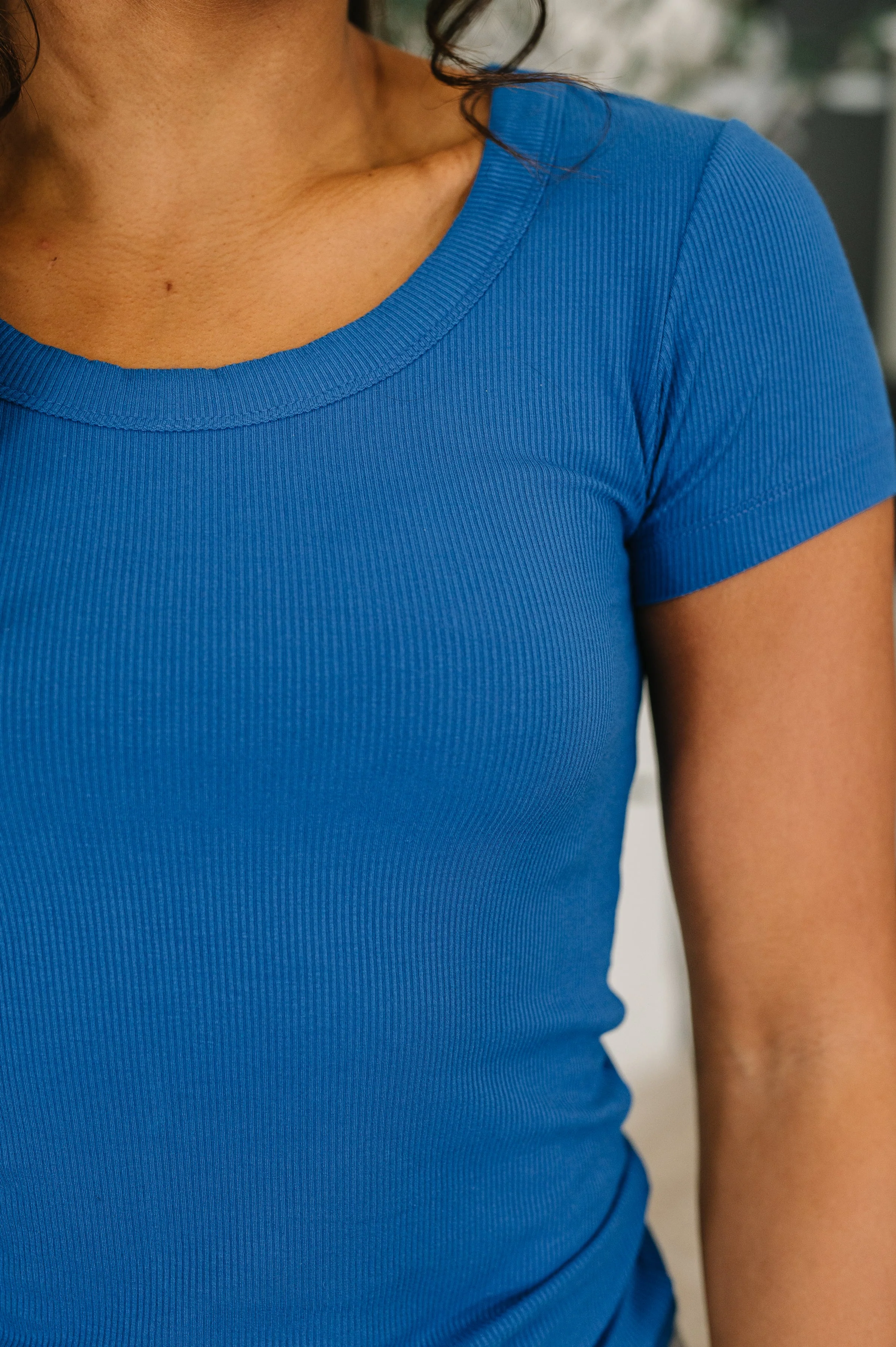Basically A Part of Me Scoop Necked Tee in Classic Blue - Image 2