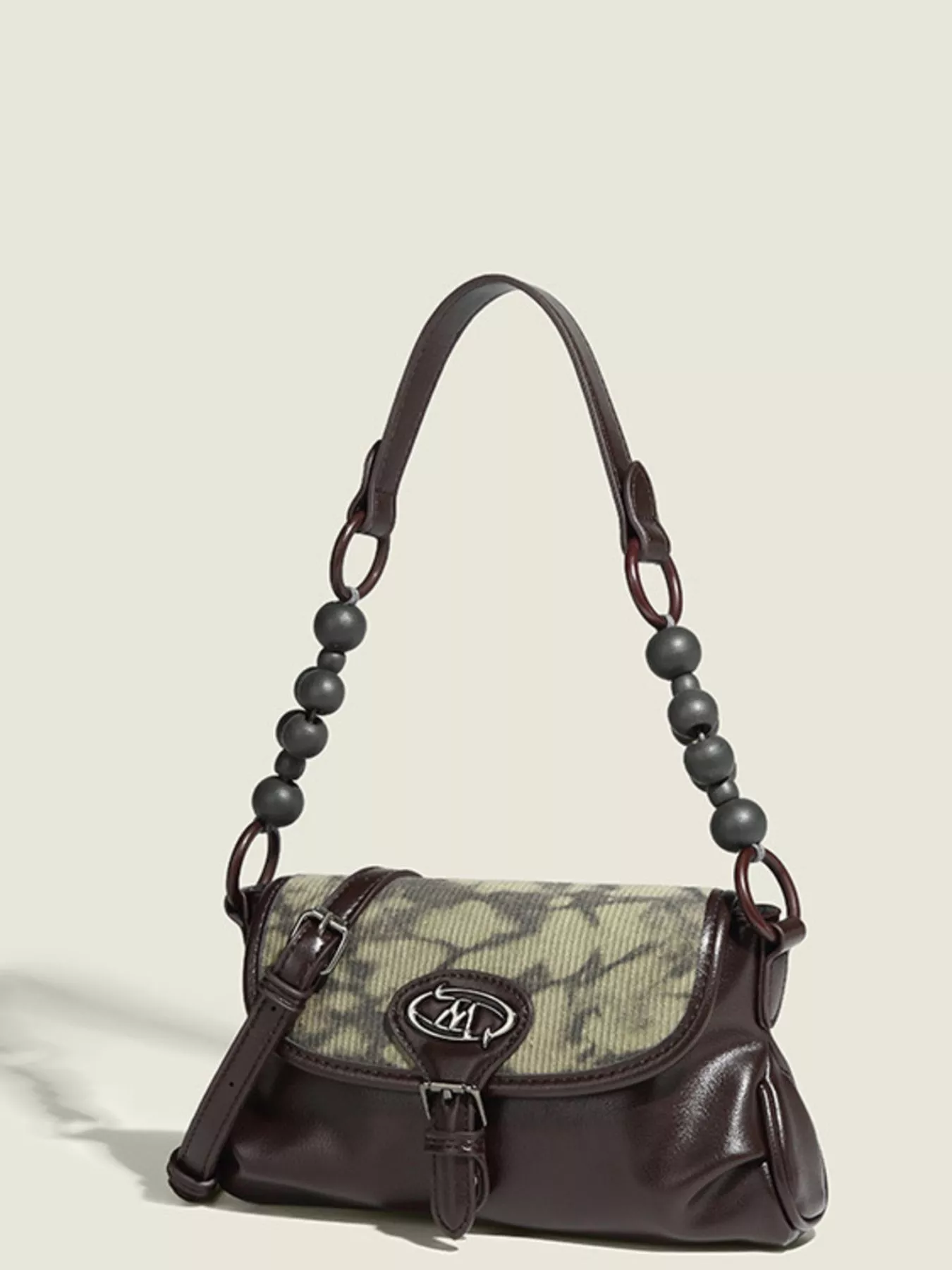 Beaded Handle Flap Shoulder Bag - Image 2
