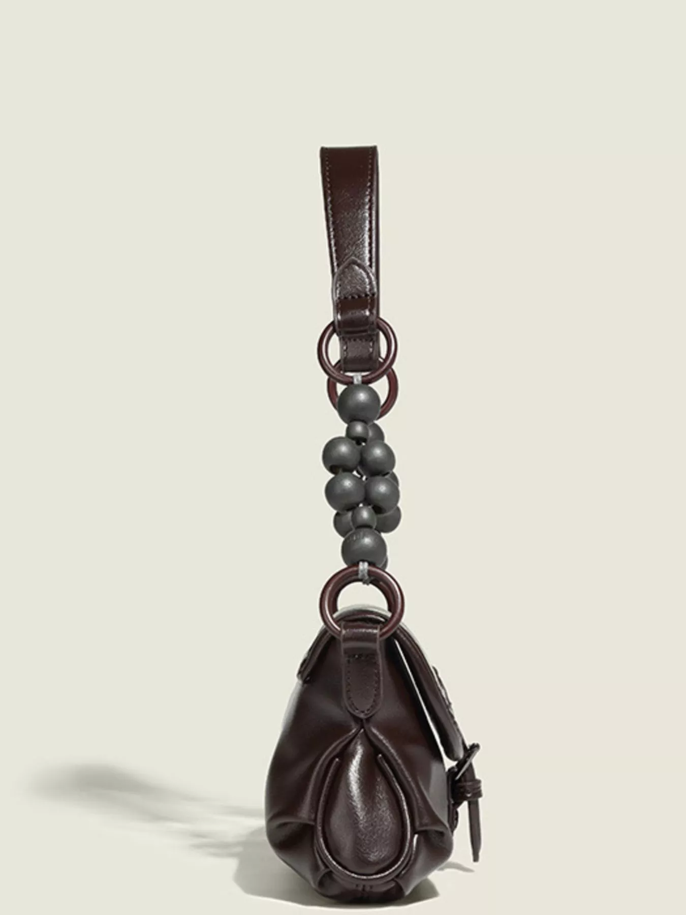 Beaded Handle Flap Shoulder Bag - Image 5