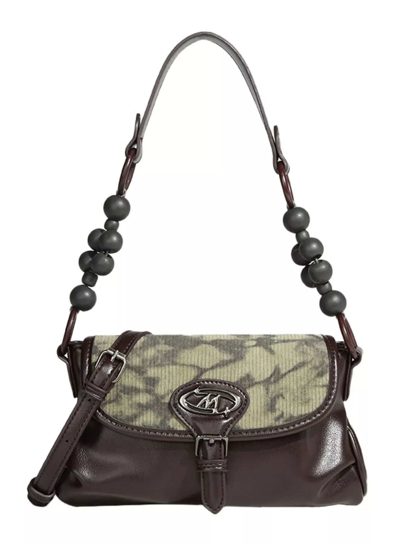 Beaded Handle Flap Shoulder Bag - Image 6
