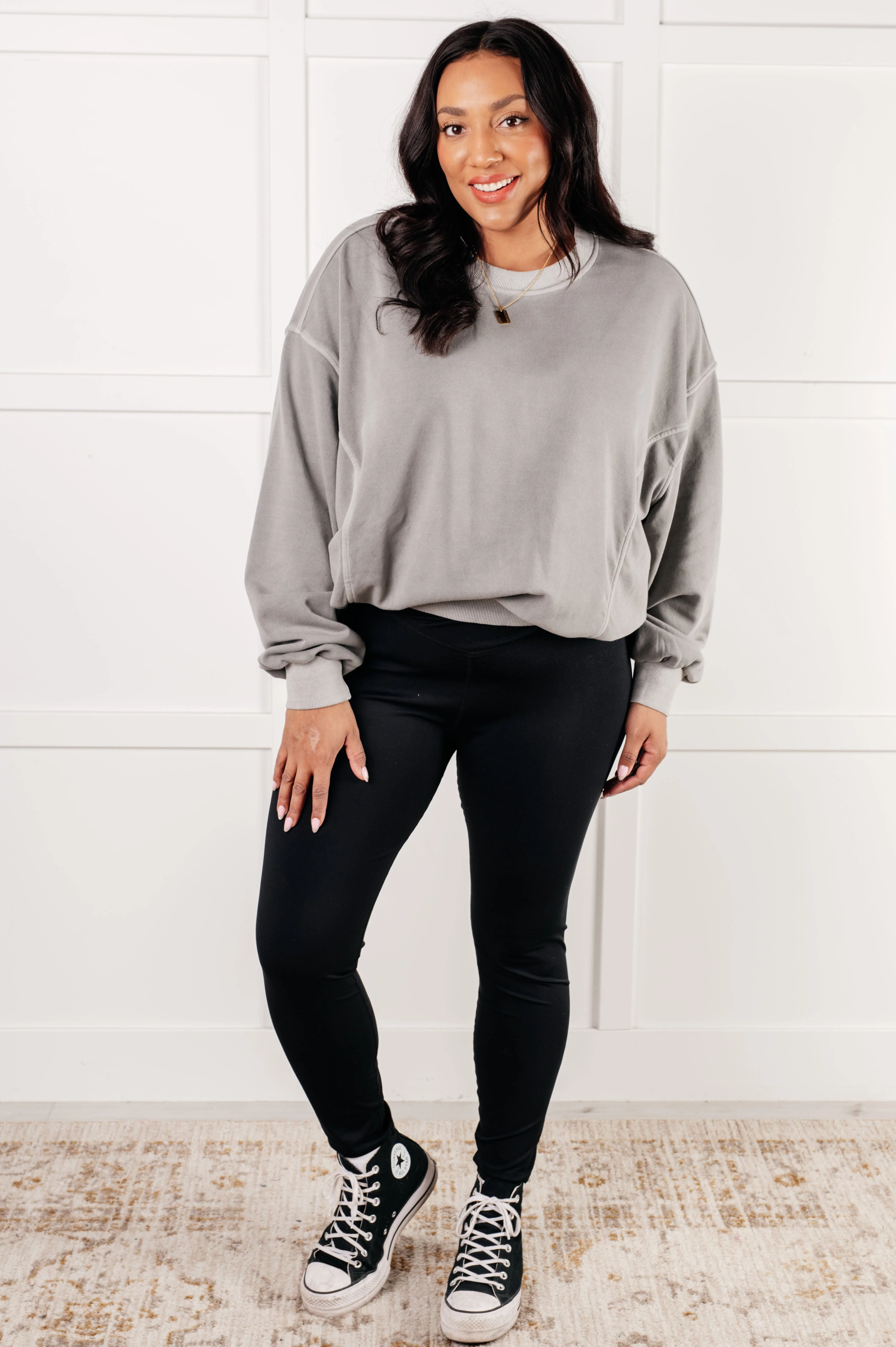 Beyond the Basics Pullover in Sleet - Image 5