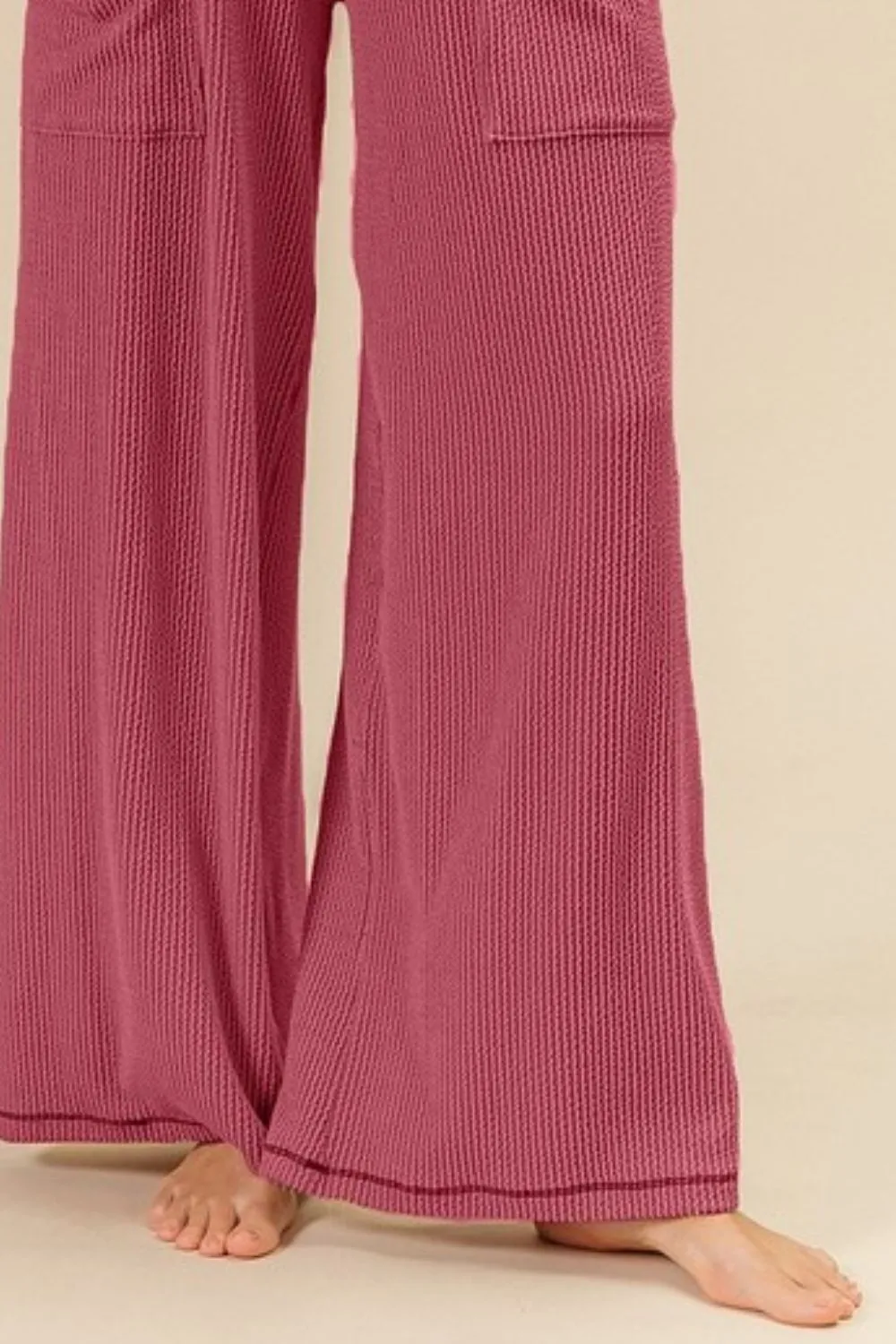 BiBi 2tone Cord Rib Waist Band Side Pocket Pants - Image 3