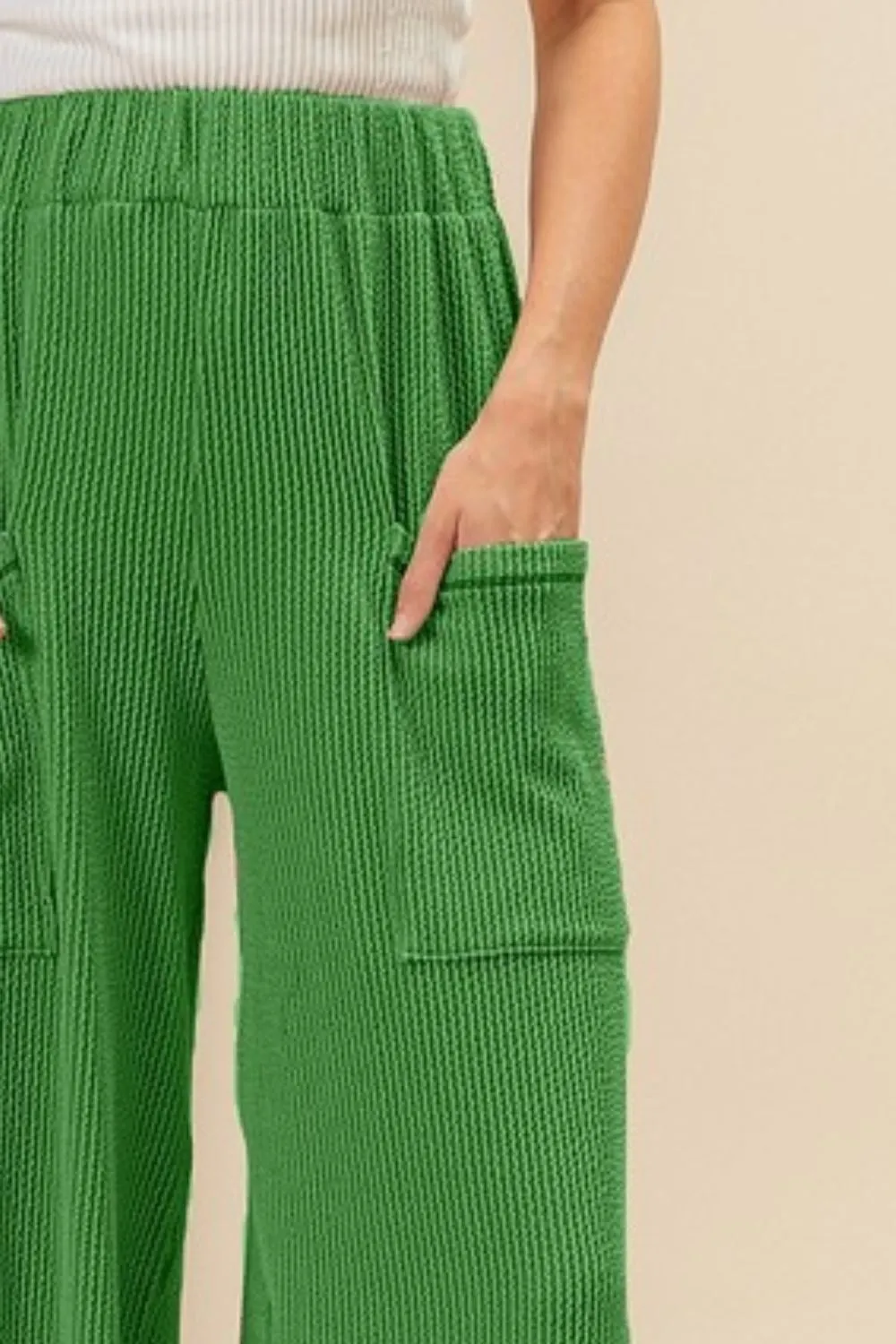 BiBi 2tone Cord Rib Waist Band Side Pocket Pants - Image 2