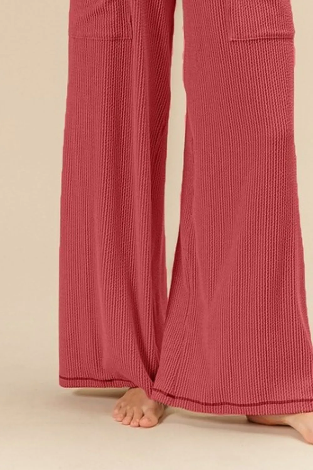 BiBi 2tone Cord Rib Waist Band Side Pocket Pants - Image 3