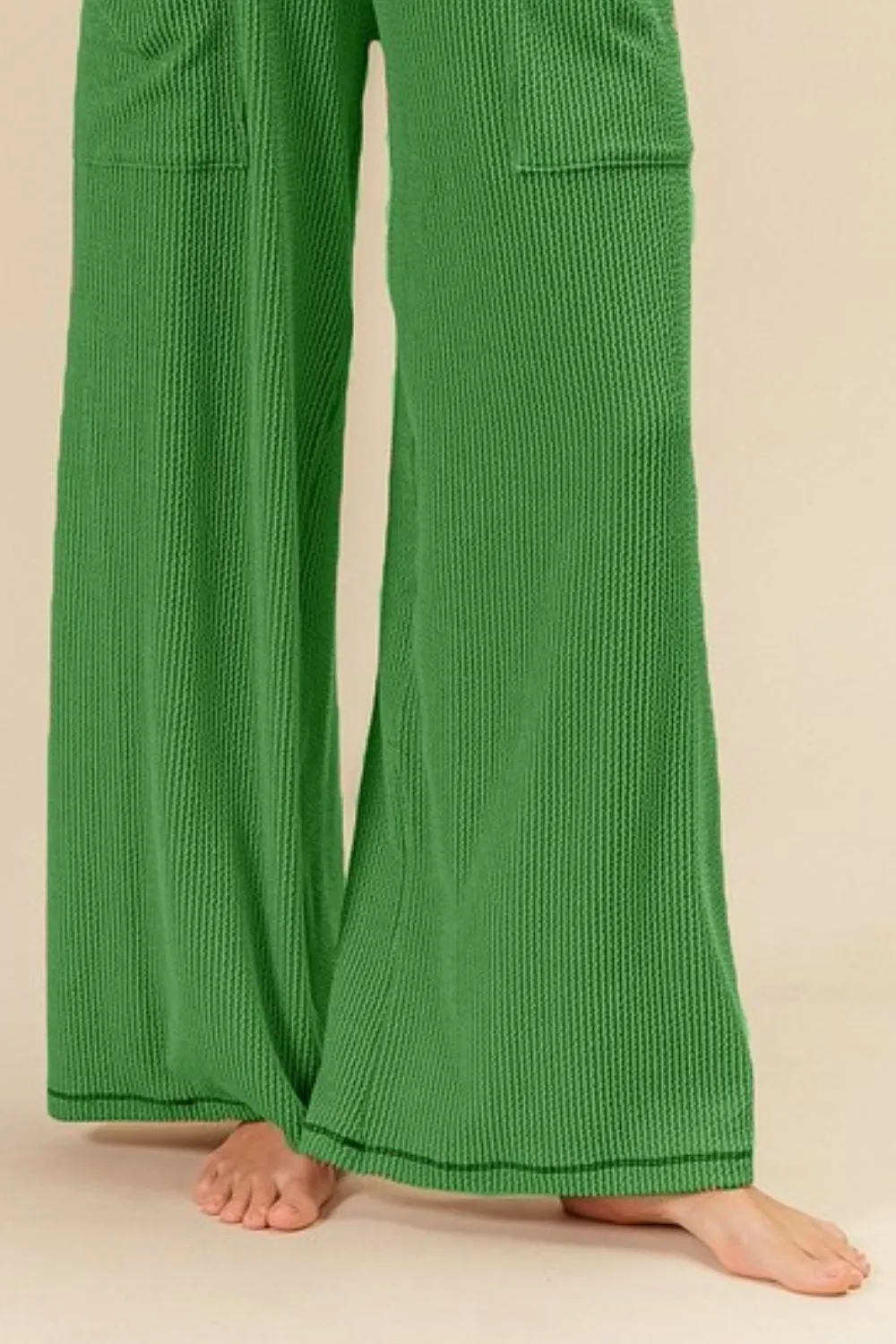 BiBi 2tone Cord Rib Waist Band Side Pocket Pants - Image 3