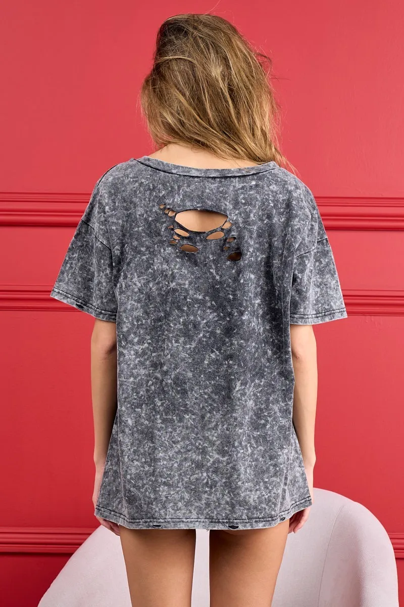 BiBi 4th Of July Theme Mineral Washed Laser Cut Top - Image 15