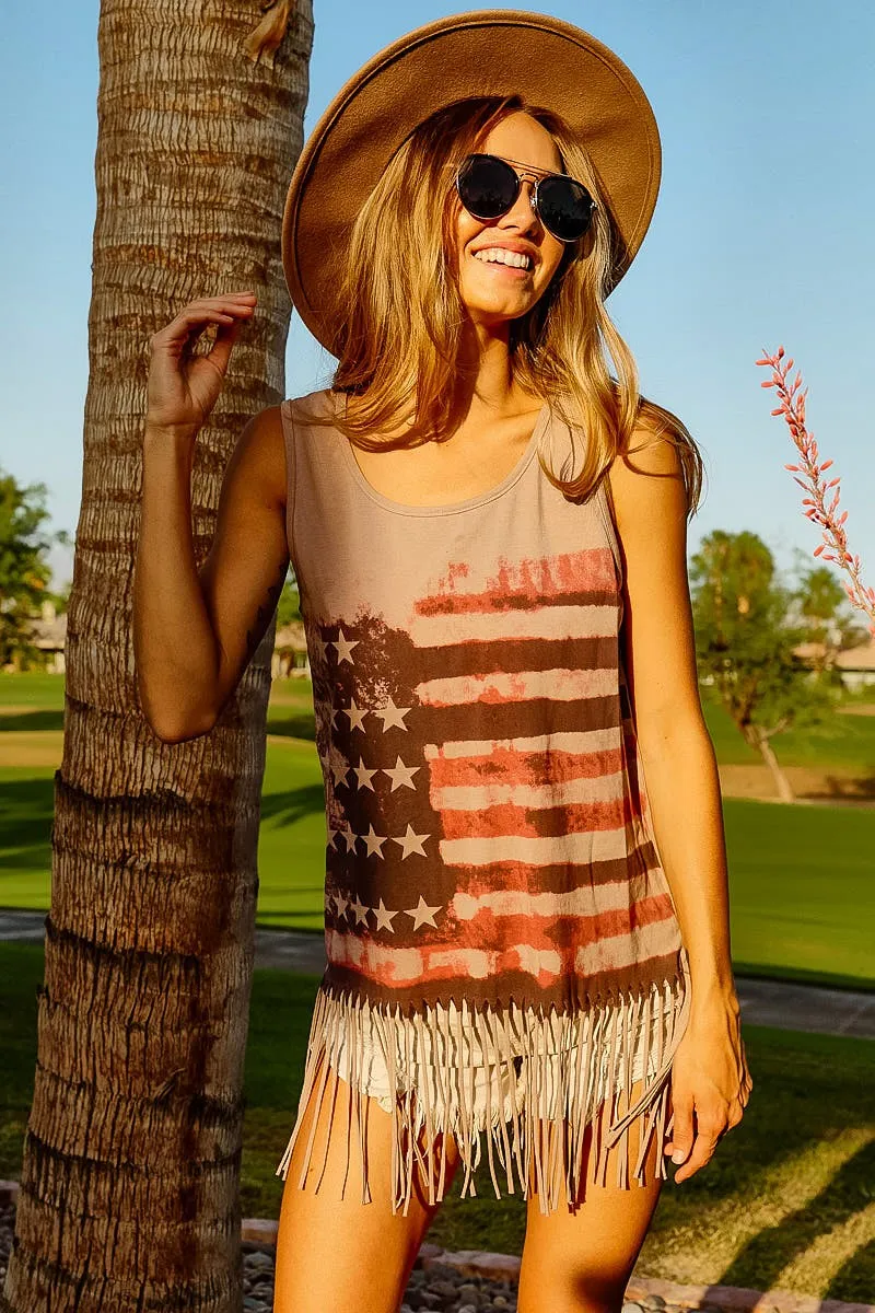 BiBi American Flag Print Knit Sleeveless Top - Image 2