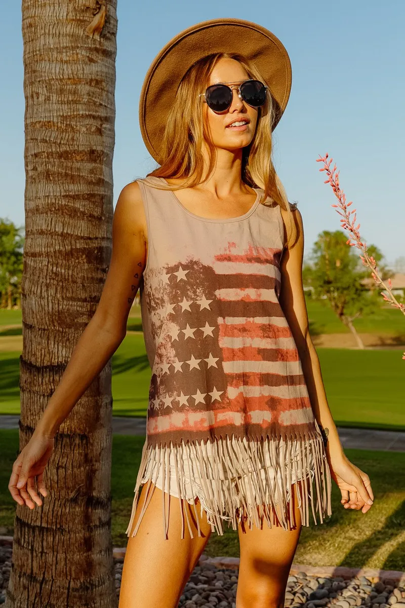 BiBi American Flag Print Knit Sleeveless Top - Image 3