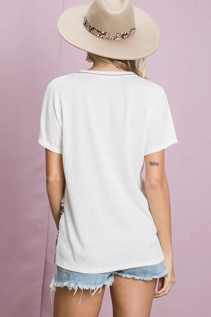 BiBi Colr Block Waffle Knit Top - Image 11