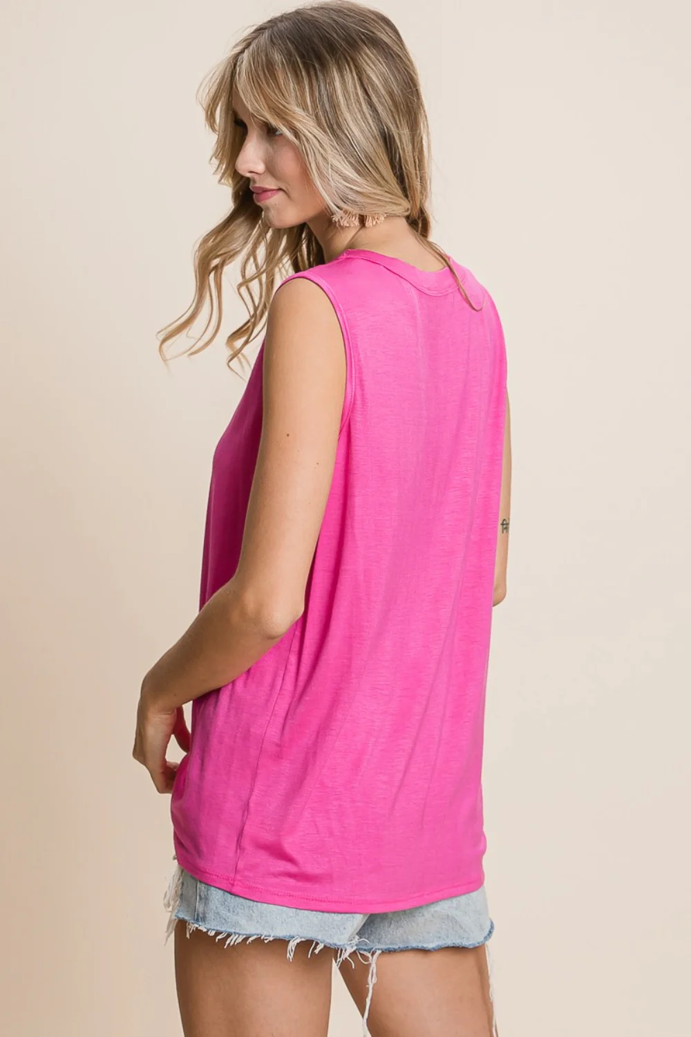 BiBi Cutout Round Neck Sleeveless Top - Image 2