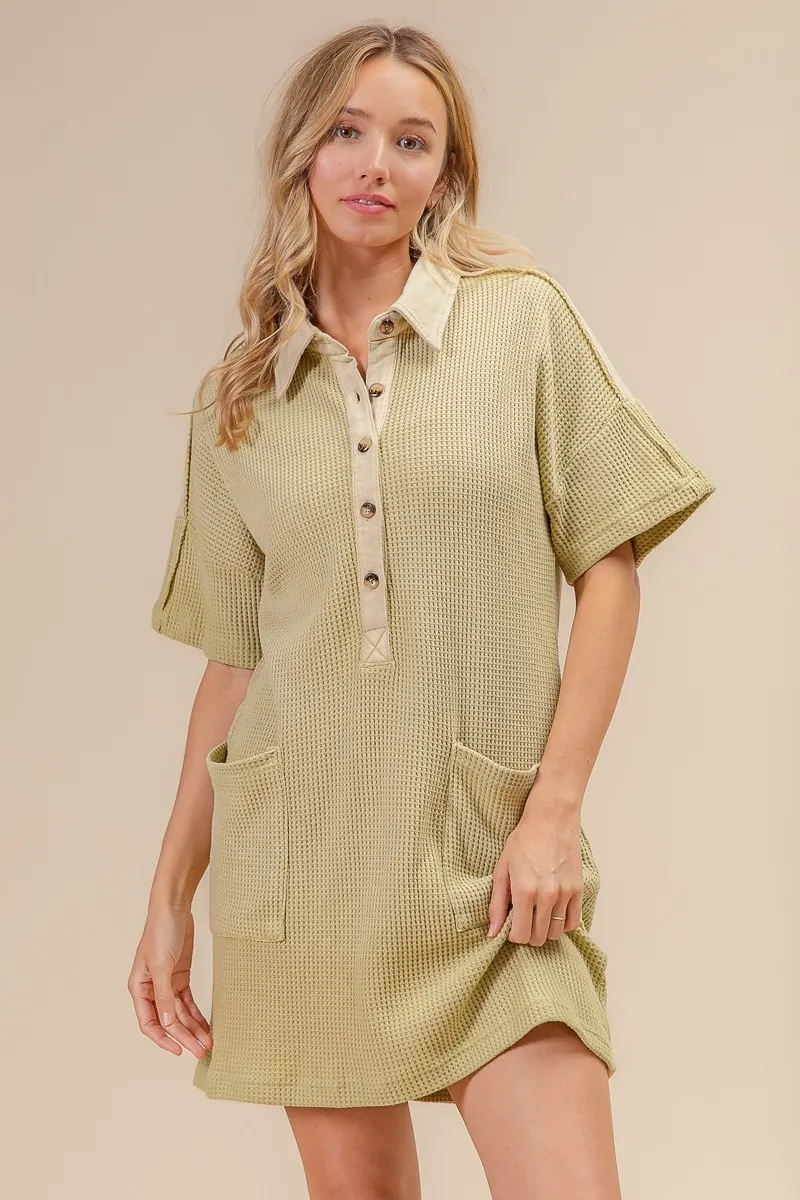 BiBi Dip Dye Mineral Washed Knit Dress - Image 3