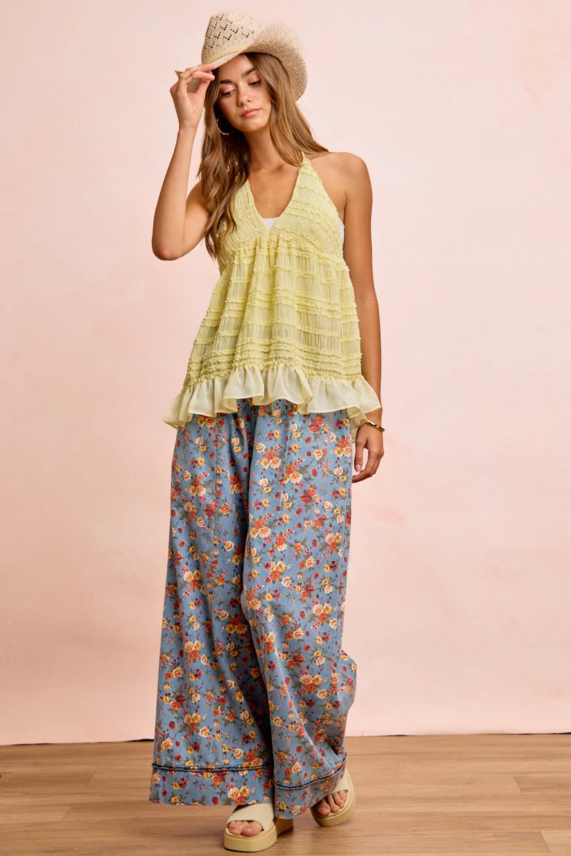 BiBi Floral Printed Drawstring Wide Pants - Image 20