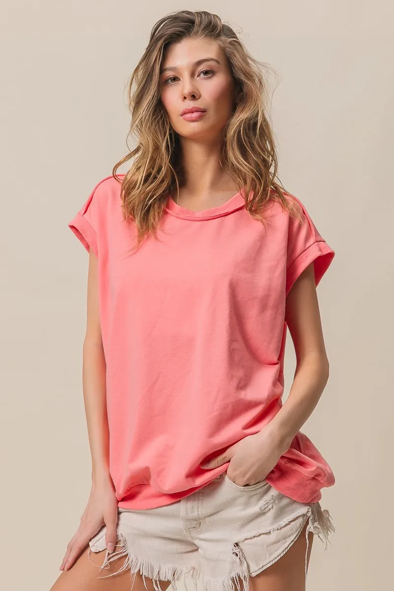 BiBi French Terry Drop Shoulder Basic Top - Image 14