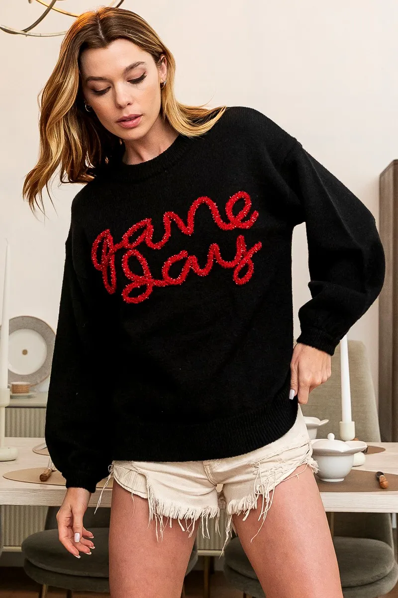 BiBi Game Day Metallic Letter Sweater - Image 9