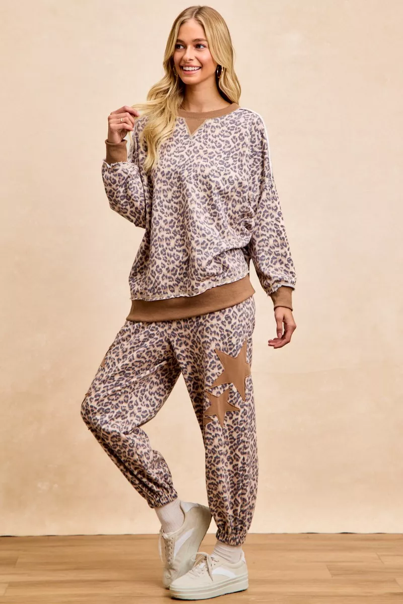BiBi Leopard Printed French Terry Sweatshirt - Image 5