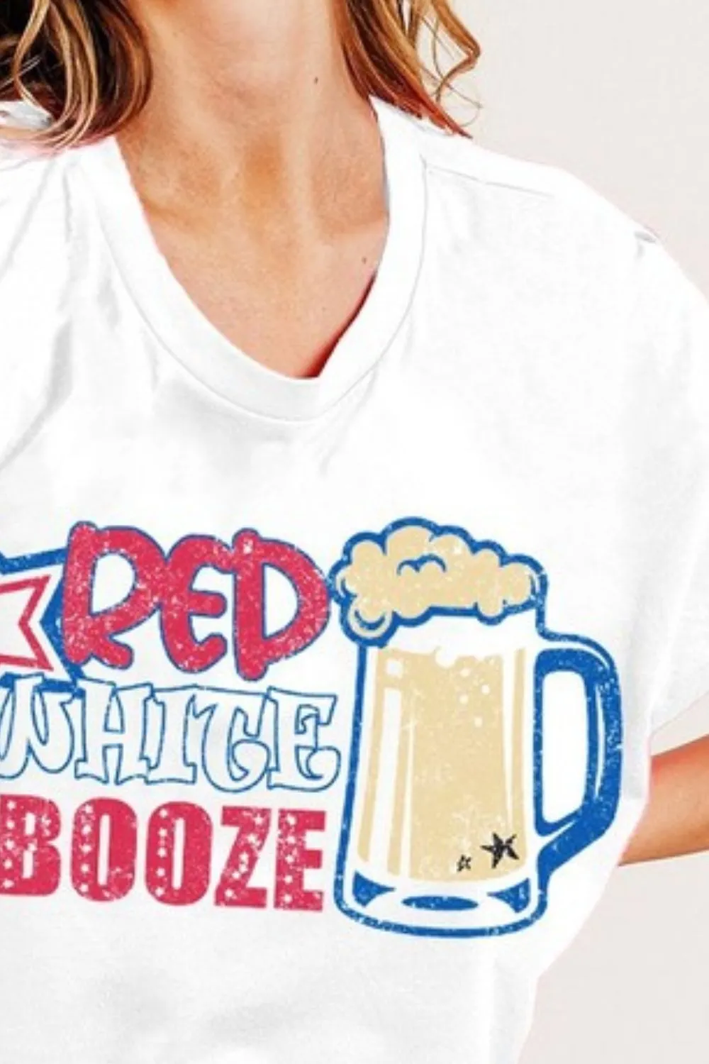 BiBi Red White and Booze Graphic Jersey Top - Image 3