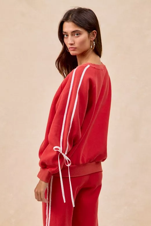 BiBi Side Lined Bow Details Fleece Sweatshirt - Image 10