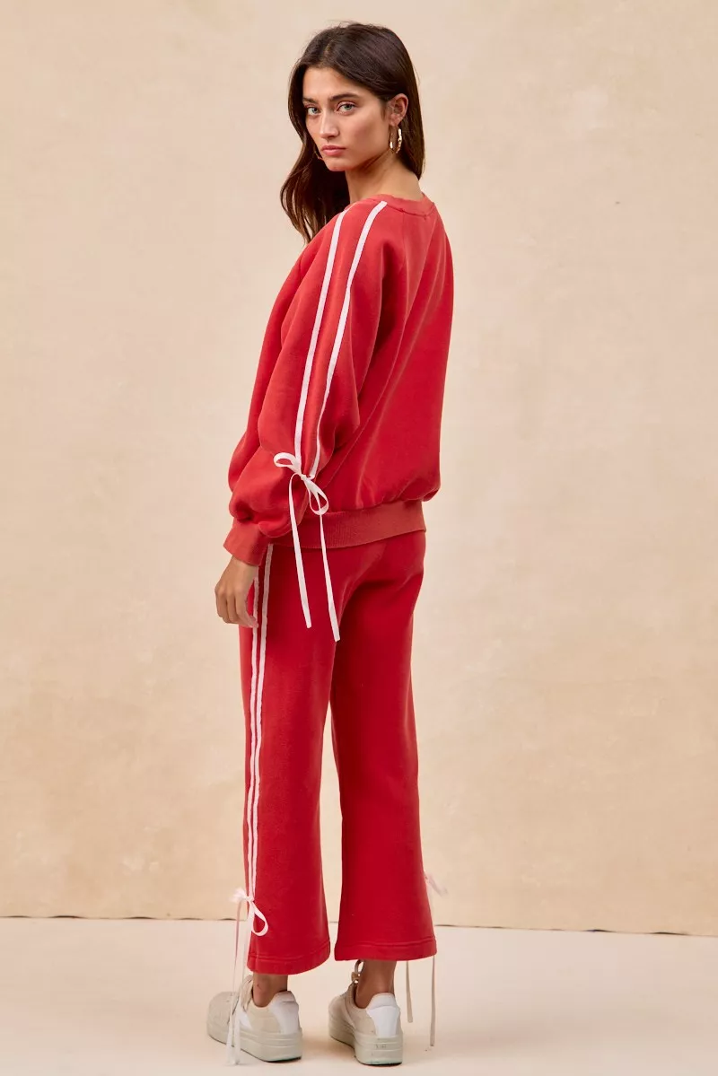 BiBi Side Lined Bow Details Fleece Sweatshirt - Image 9