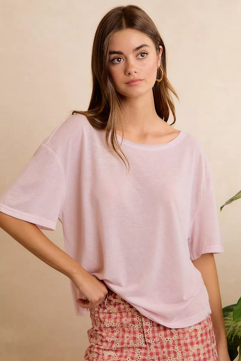BiBi Solid Jersey Relaxed Fit Short Sleeves Pocket Top - Image 6