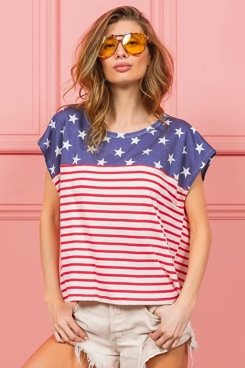 BiBi Star Rpinted with Stripe Combo Top - Image 10