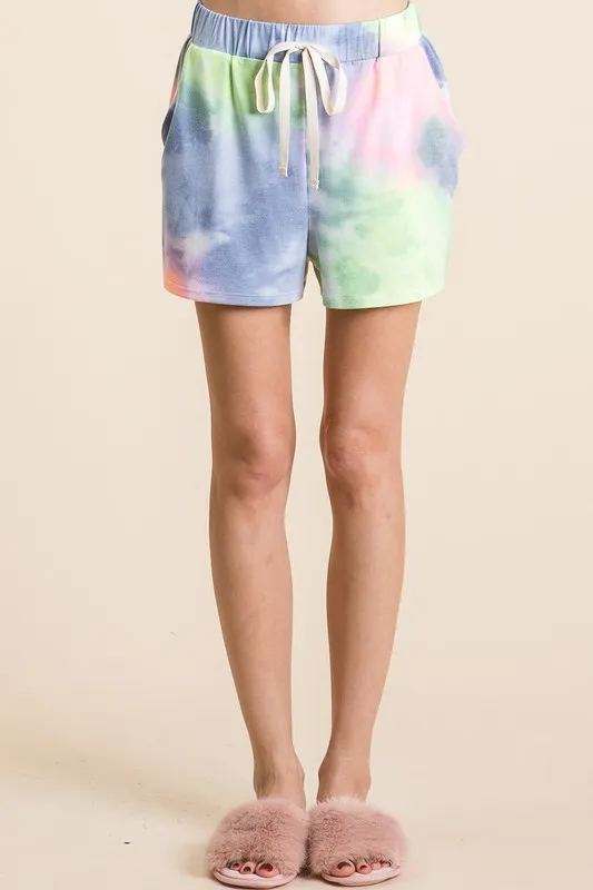 BiBi Tie Dye Casual Shorts with Twill Tape Drawstring - Image 2