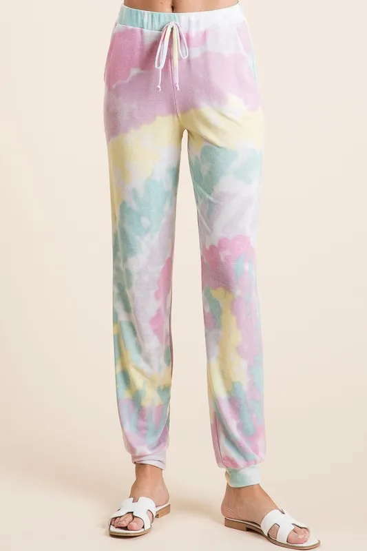 BiBi Tie Dye French Terry Casual Pants - Image 2