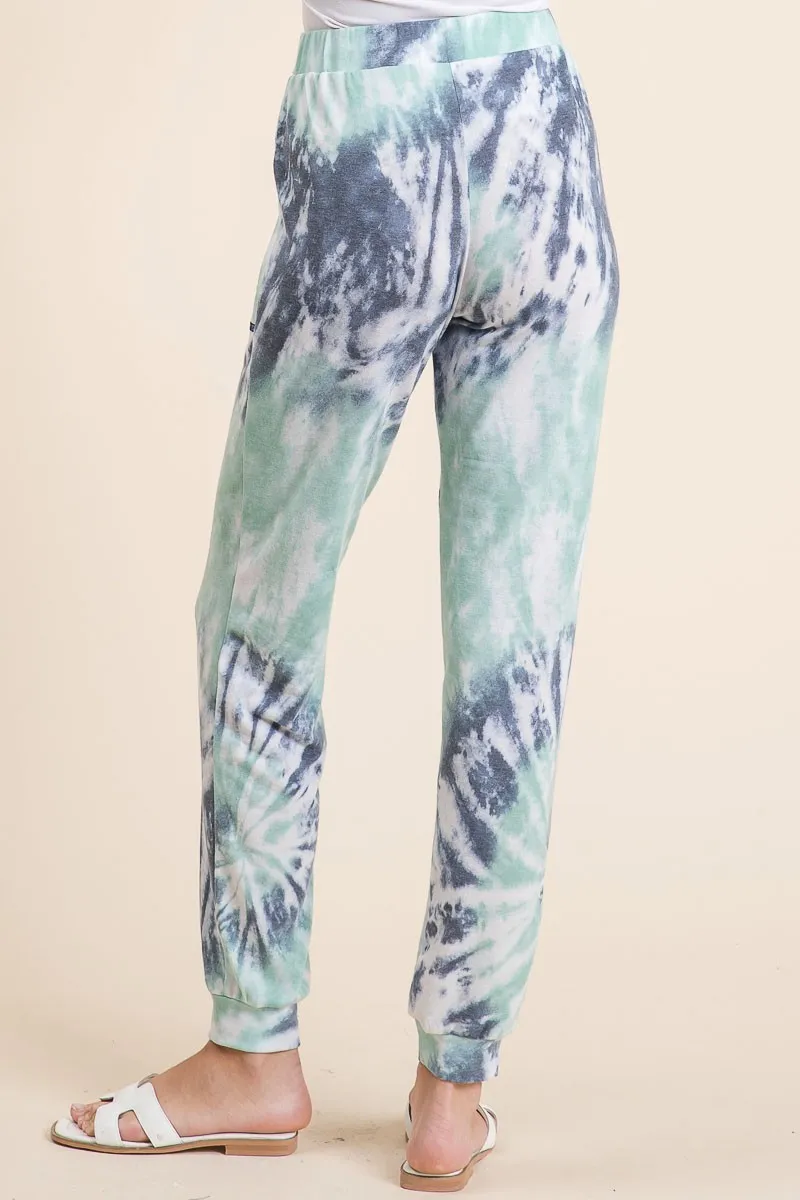 BiBi Tie Dye French Terry Casual Sweat Pants - Image 4