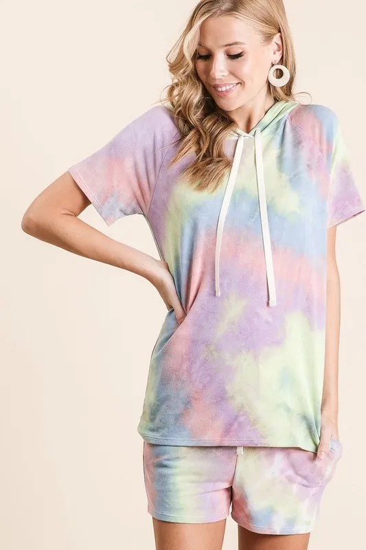 BiBi Tie Dye French Terry Hoodie Top and Bottom Set - Image 6