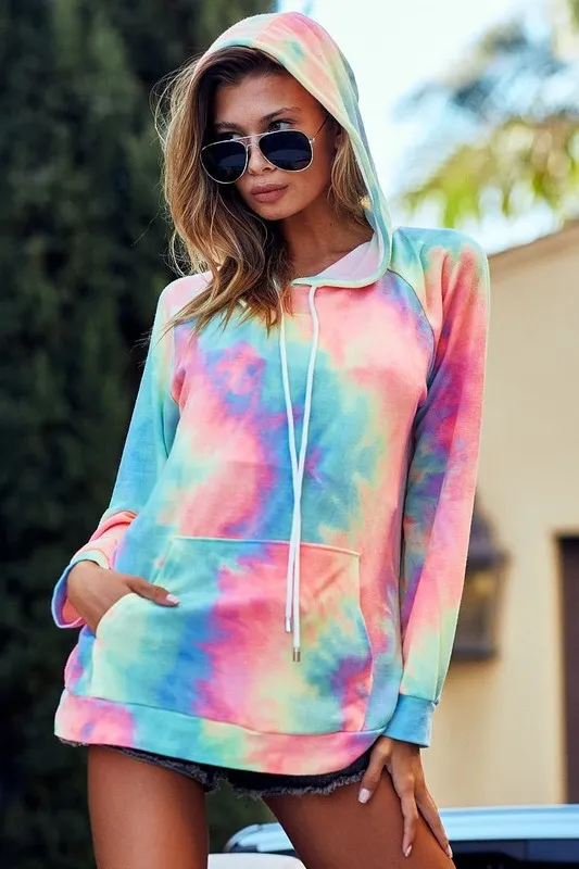 BiBi Tie Dye French Terry Hoodie with Kangaroo Pocket - Image 11