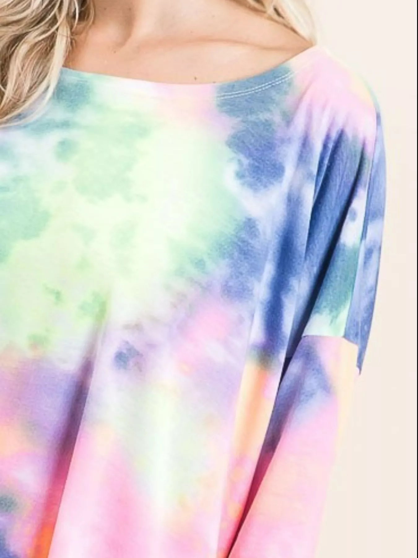 BiBi Tie Dye Print Low Gauge Knit Top - Image 2