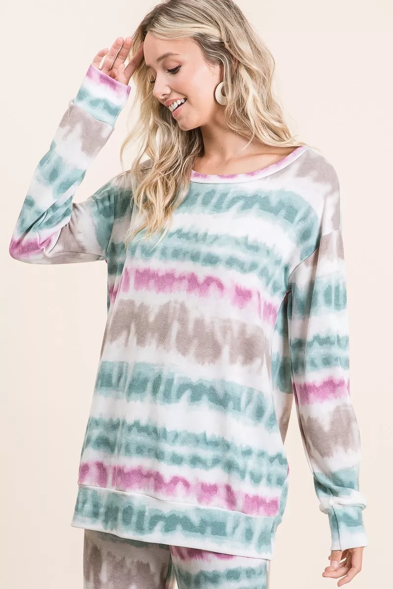 BiBi Tie Dye Print Terry Sweatshirt - Image 4