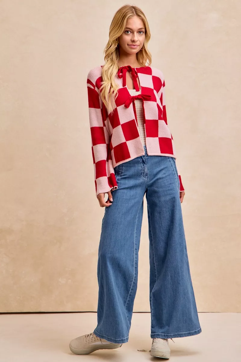 BiBi Wavy Side Edge Detail Lined Wide Leg Jeans - Image 10