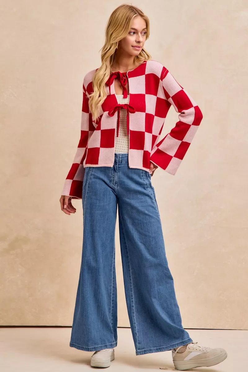 BiBi Wavy Side Edge Detail Lined Wide Leg Jeans - Image 9