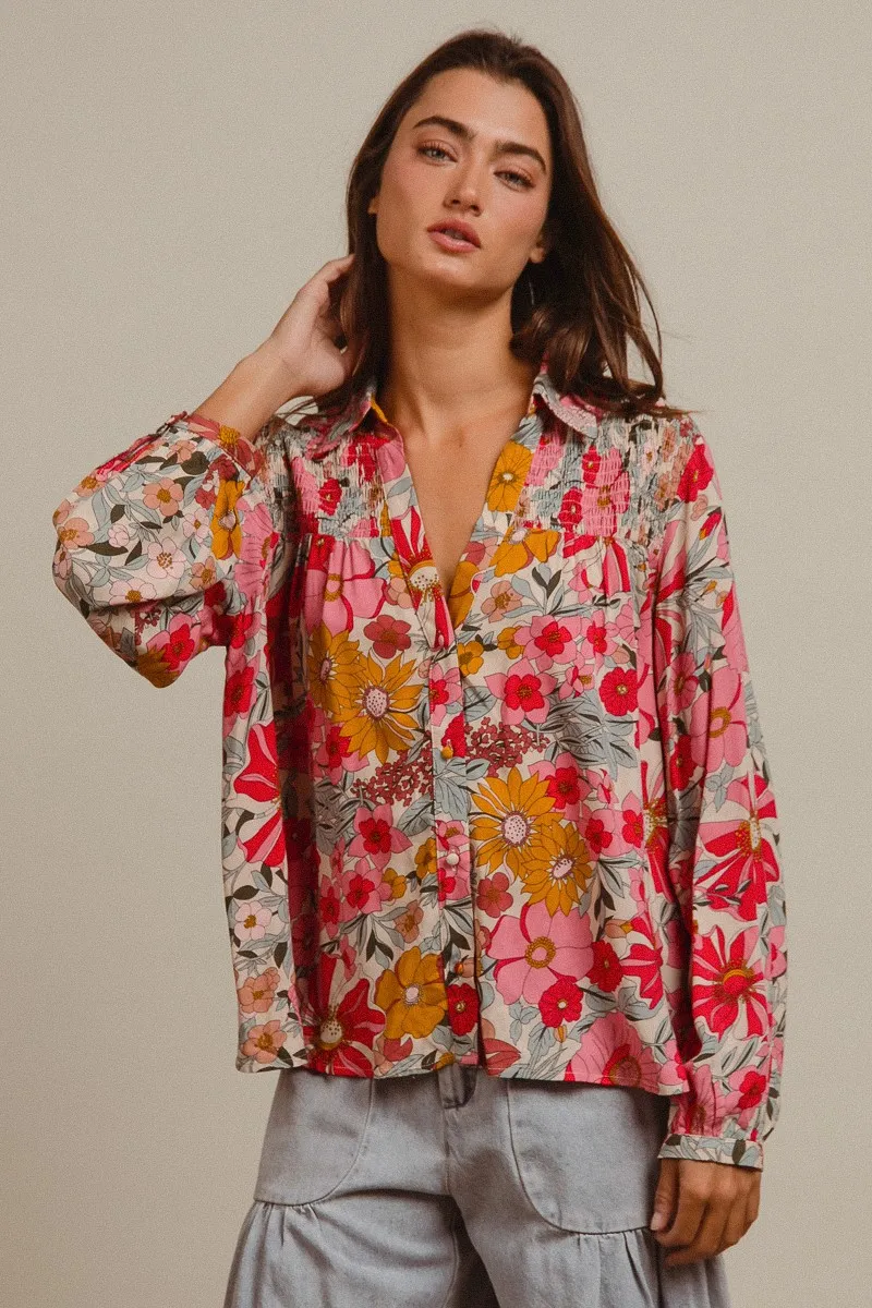 BiBi Woven Floral Printed Shirt Top - Image 4