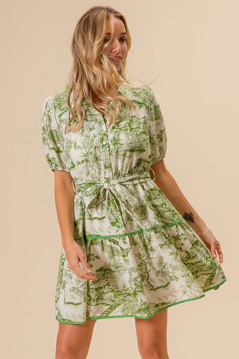BiBi Woven Printed Tiered Dress - Image 3