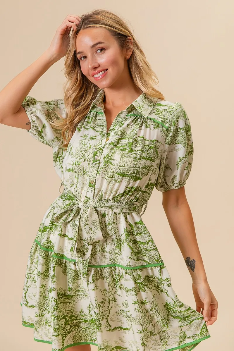 BiBi Woven Printed Tiered Dress - Image 4