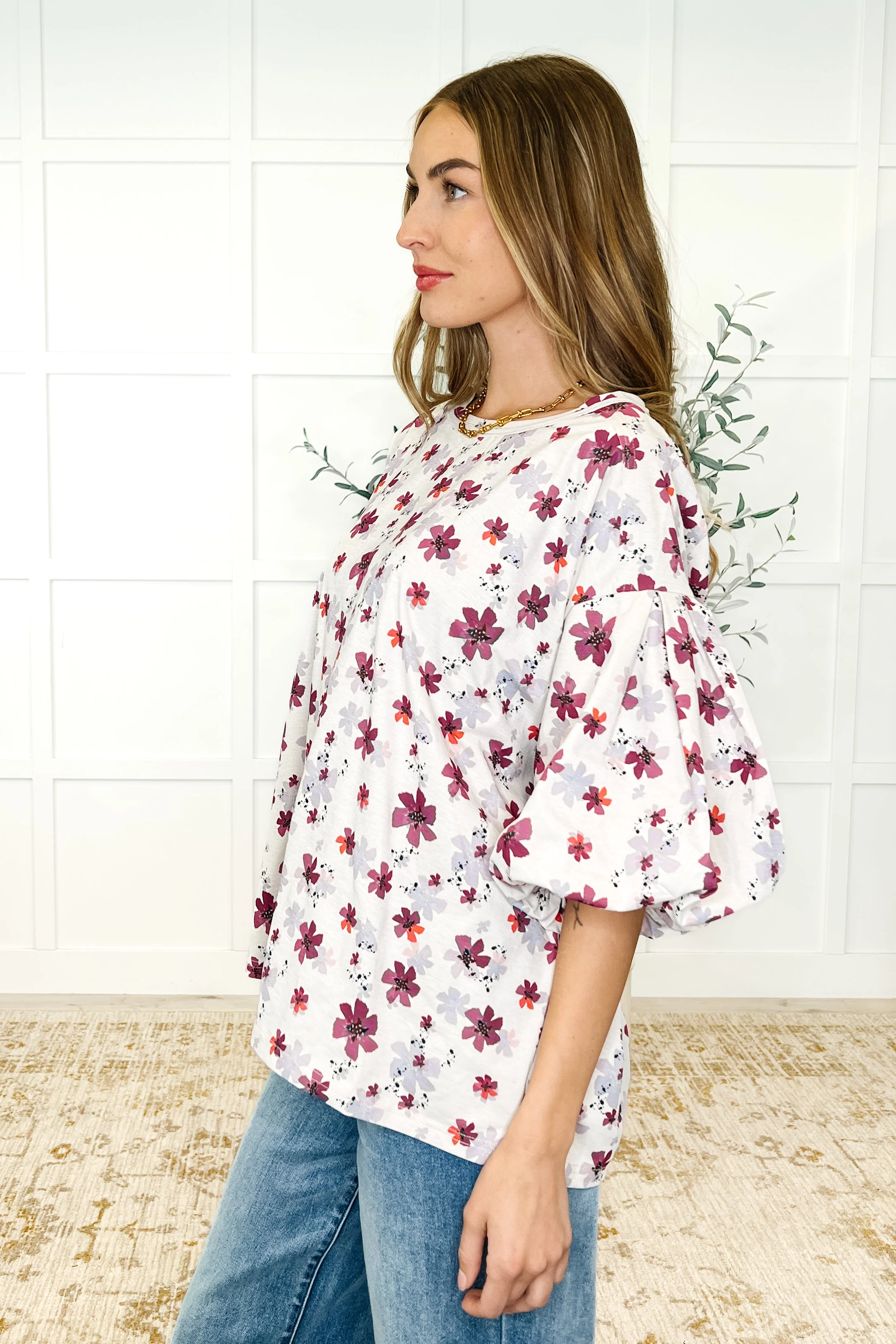 Blossom Breeze Balloon Sleeve Blouse - Image 2