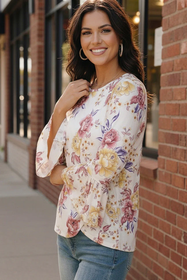 Blossom Lane Bell Sleeve Top - Image 2