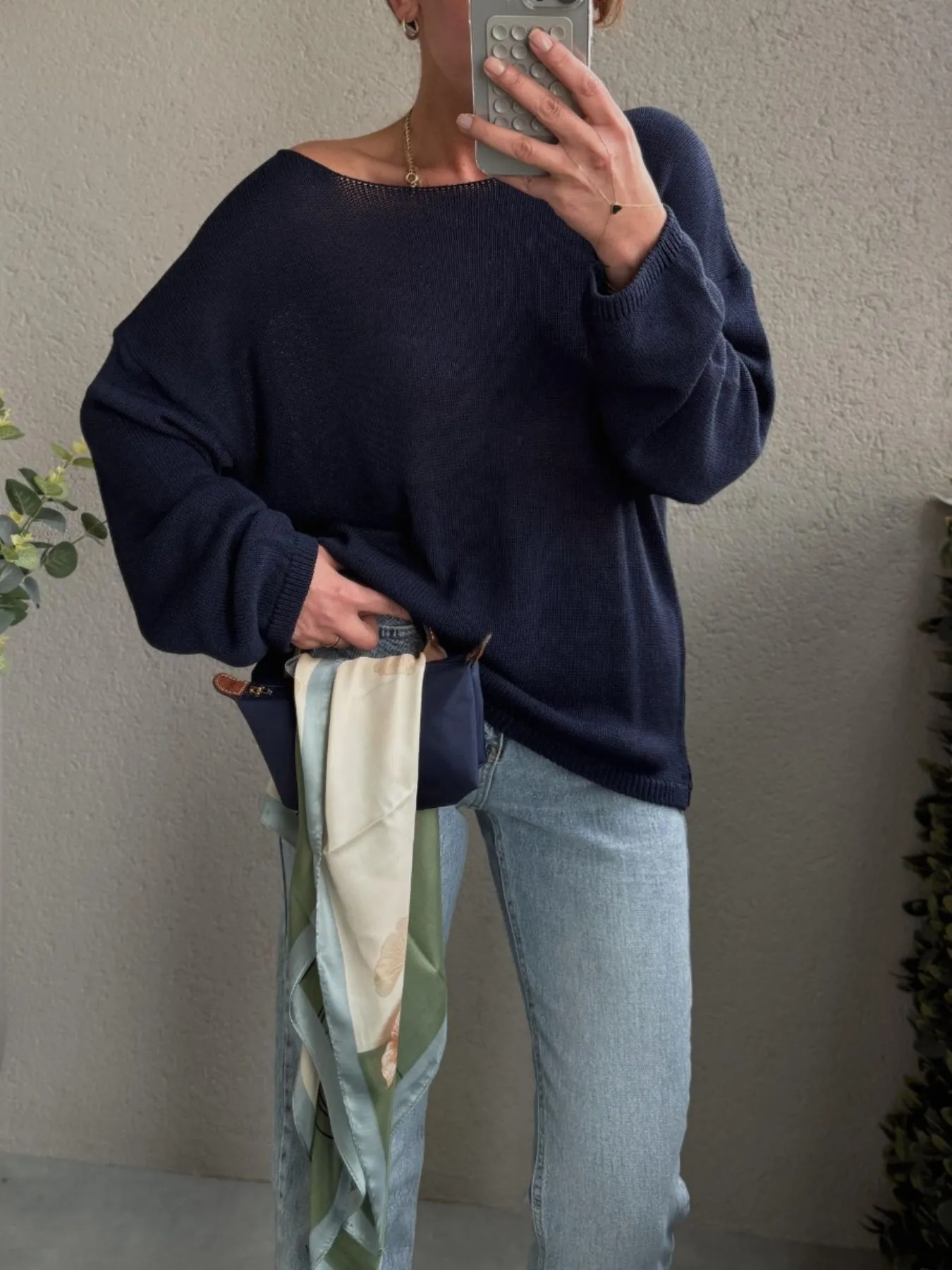 Boat Neck Drop Shoulder Sweater - Image 6