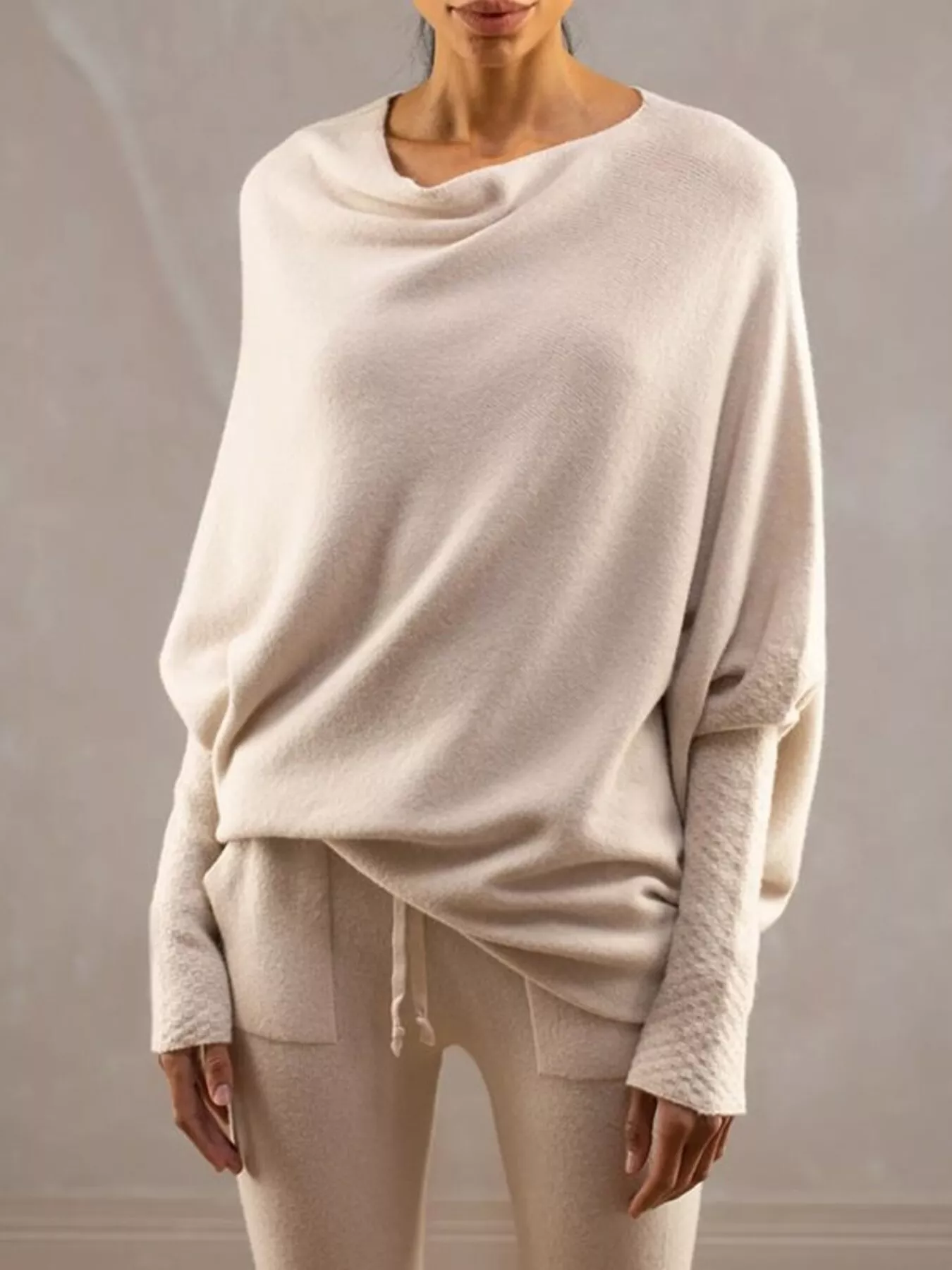 Boat Neck Long Sleeve Sweater - Image 3