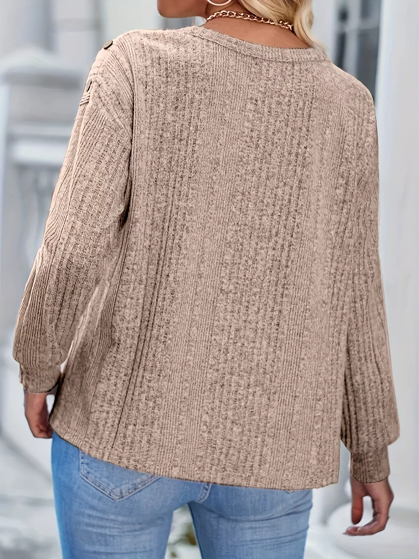 Boat Neck Ribbed Knit T-Shirt - Image 9