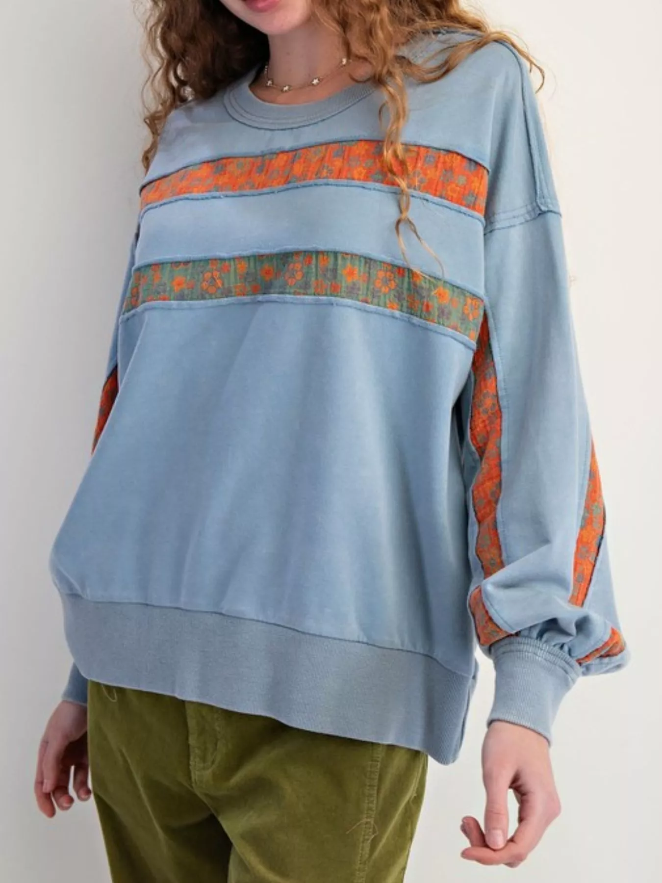 Bohemian Striped Oversized Sweatshirt - Image 7