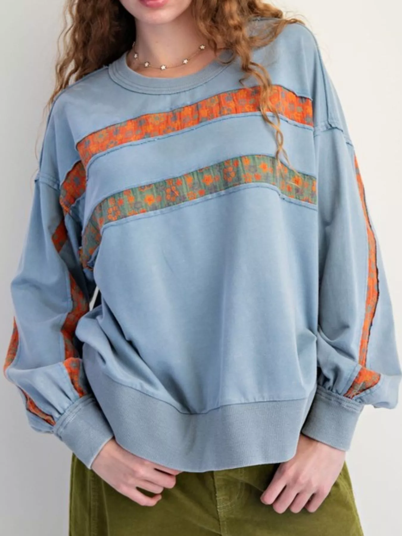 Bohemian Striped Oversized Sweatshirt - Image 8
