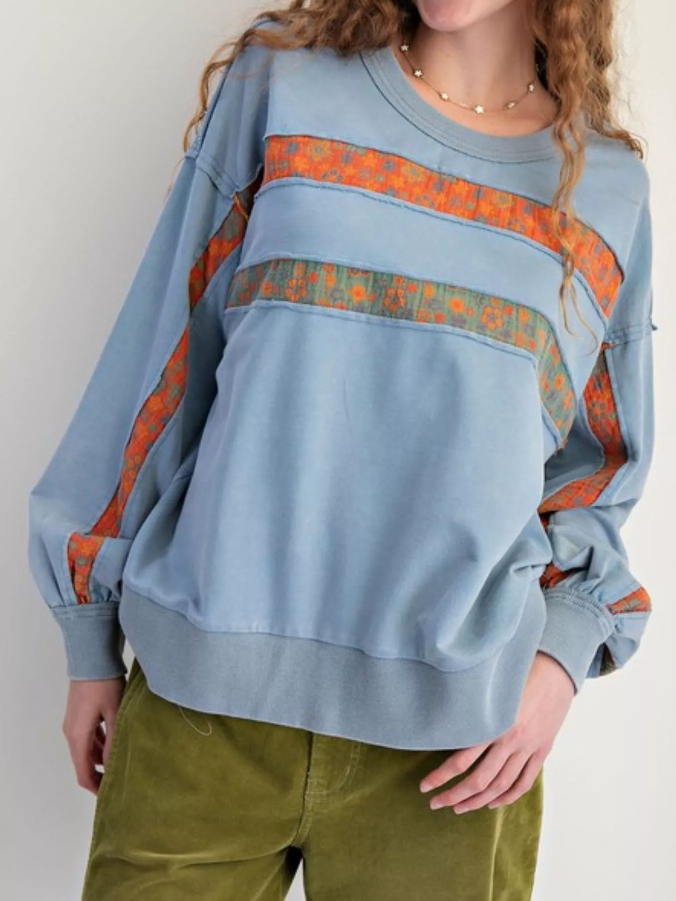 Bohemian Striped Oversized Sweatshirt - Image 9