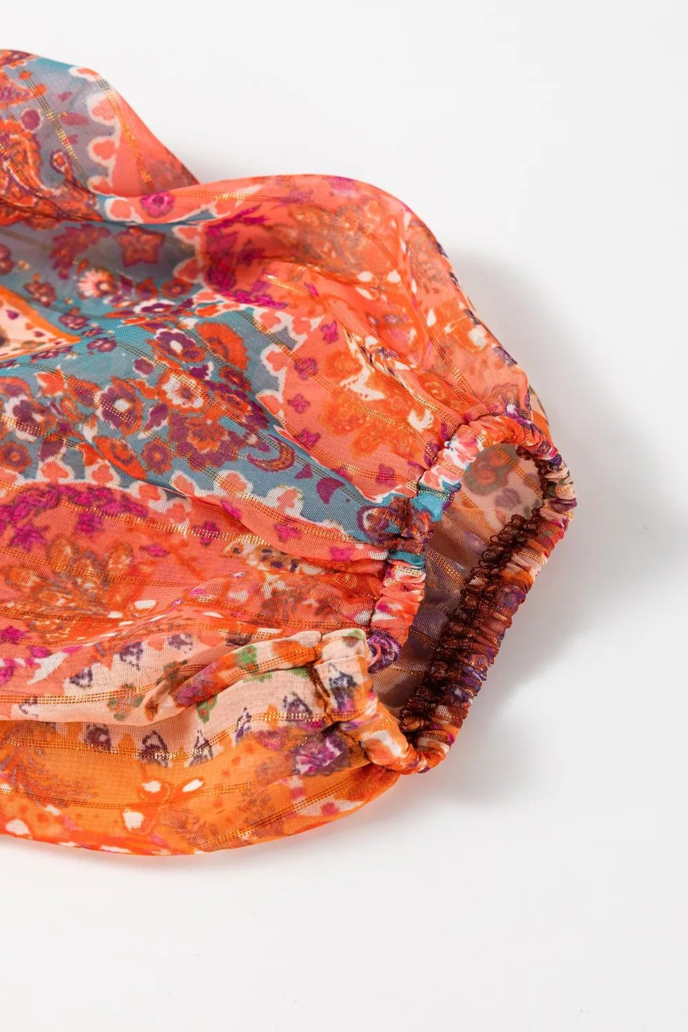 Boho Paisley Print Long Sleeve Mini Dress - Image 7
