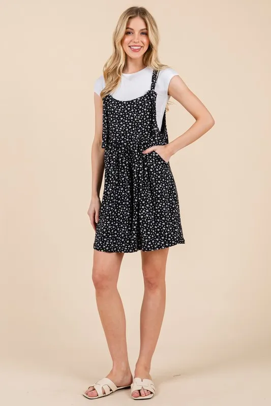 BOMBOM Floral Print Overalls with Pockets - Image 3