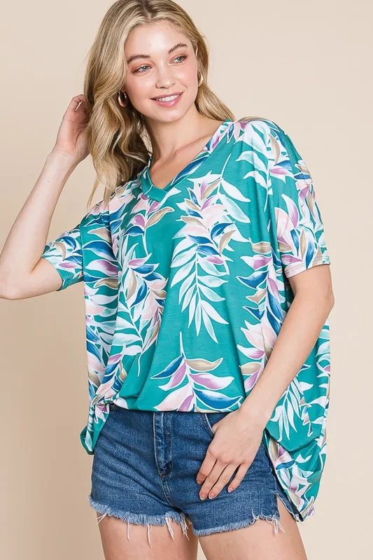 BOMBOM Loose Fit Vintage Floral Tunic Top - Image 4